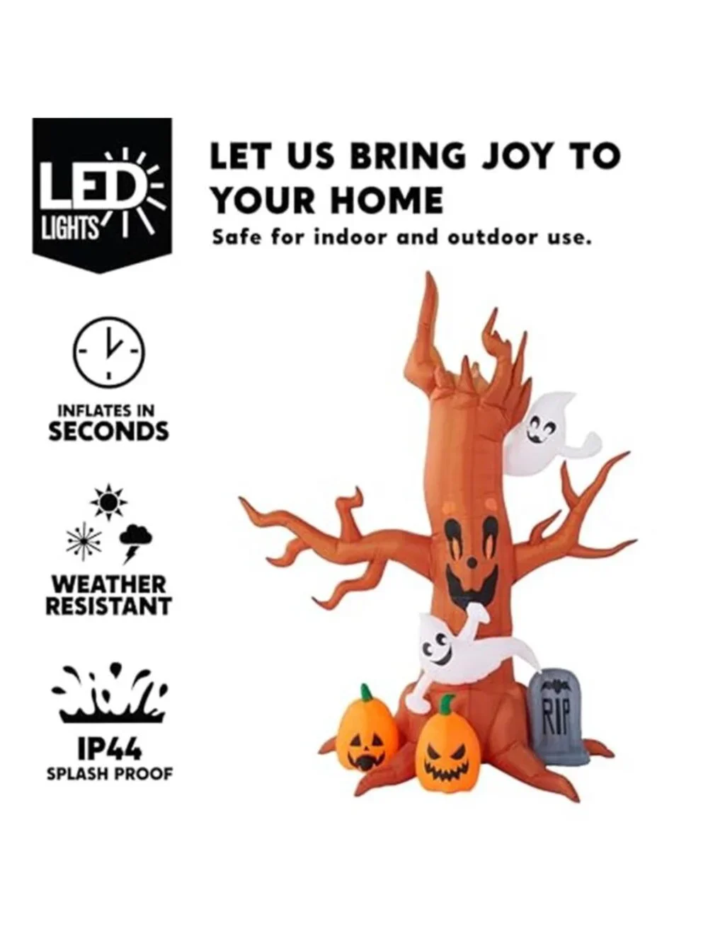 8FT Halloween Inflatable Scary Tree with Ghost Decor,Blow Up
